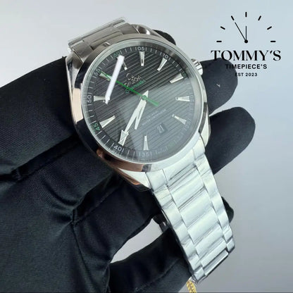 AAA+ Seamaster Aqua Terra Golf Edition 41mm Black Teak-Pattern Dial-Stainless Steel (Silver Bezel)