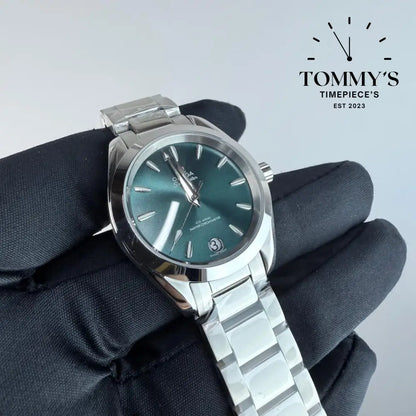 AAA+ Seamaster Aqua Terra Shades 150m Co-Axial 34mm Lagoon Green Dial-Stainless Steel Bracelet (Silver Bezel)