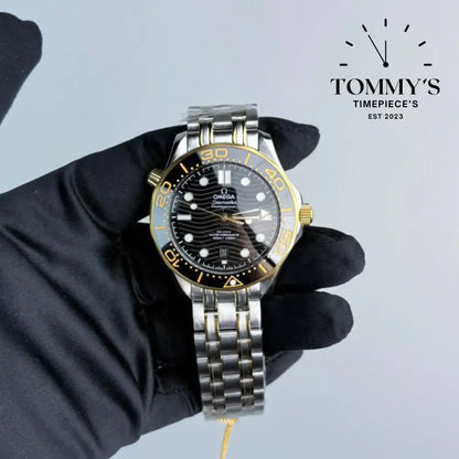 AAA+ Seamaster Diver 300M Co-Axial Master Chronometer 42mm Black Ceramic Yellow Gold Steel
