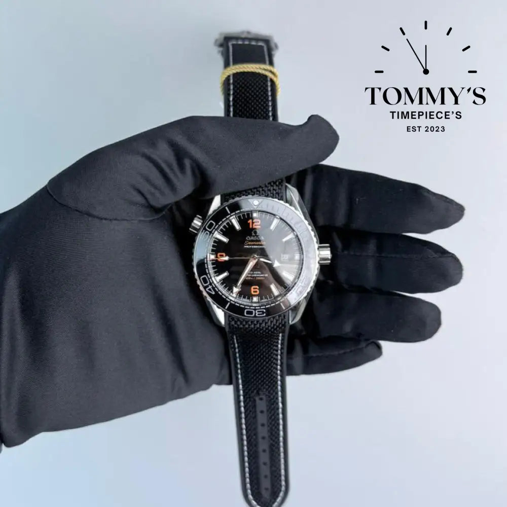 AAA+ Seamaster Planet Ocean 600M Co-Axial Master Chronometer 42mm Black Dial-Nato Strap (Black Ceramic Bezel)