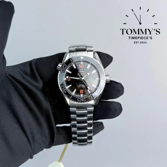 AAA+ Seamaster Planet Ocean 600M Co-Axial Master Chronometer 42mm Black Dial-Steel Bracelet (Black Bezel)