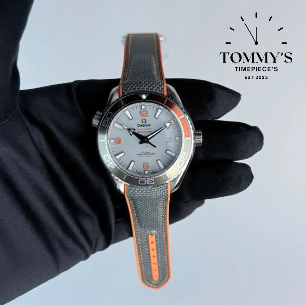 AAA+ Seamaster Planet Ocean 600M Co-Axial Master Chronometer 43.5mm Grey Dial- Rubber Strap (Titanium Bezel)