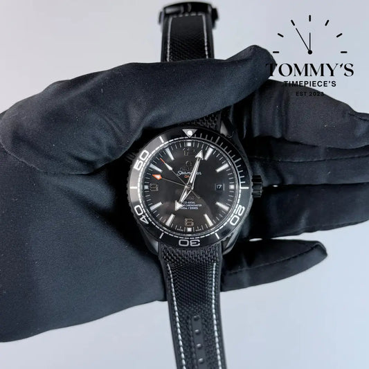 AAA+ Seamaster Planet Ocean 600M Co-Axial Master Chronometer GMT ’Deep Black’ 45.5mm Black Dial