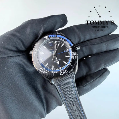 AAA+ Seamaster Planet Ocean 600M Co-Axial Master Chronometer GMT ’Deep Black’ 45.5mm Black Dial