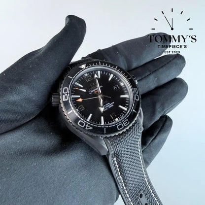 AAA+ Seamaster Planet Ocean 600M Co-Axial Master Chronometer GMT ’Deep Black’ 45.5mm Black Dial