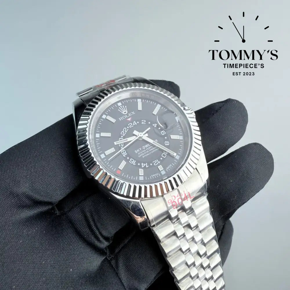 AAA+ Sky Dweller (326934) 42mm Black Dial- Jubilee Bracelet (Fluted Bezel)