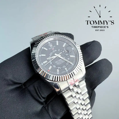 AAA+ Sky Dweller (326934) 42mm Black Dial- Jubilee Bracelet (Fluted Bezel)