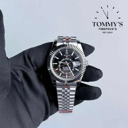 AAA+ Sky Dweller (326934) 42mm Black Dial- Jubilee Bracelet (Fluted Bezel)
