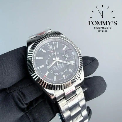 AAA+ Sky Dweller (326934) 42mm Black Dial-Oyster Bracelet (Fluted Bezel)