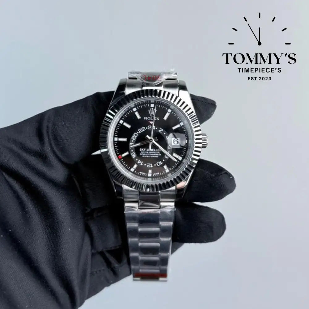 AAA+ Sky Dweller (326934) 42mm Black Dial-Oyster Bracelet (Fluted Bezel)