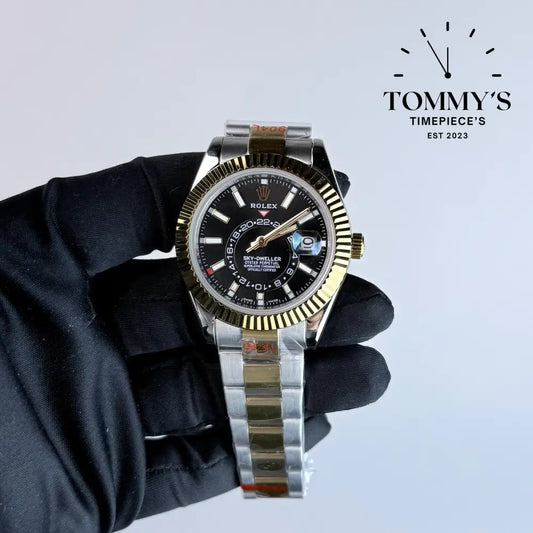 AAA+ Skydweller (326933) 42mm Black Dial-Oyster Bracelet (Fluted Bezel)