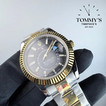 AAA+ Skydweller (326933) 42mm Black Dial-Oyster Bracelet (Fluted Bezel)