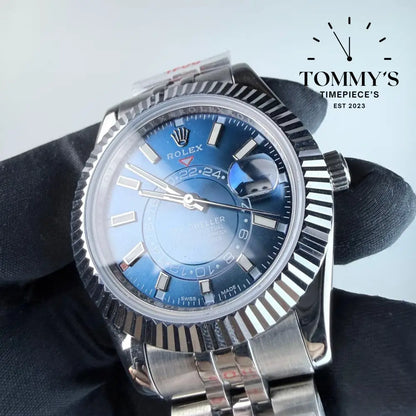 AAA+ Skydweller (326934) 42mm Blue Dial- Jubilee Bracelet (Fluted Bezel)