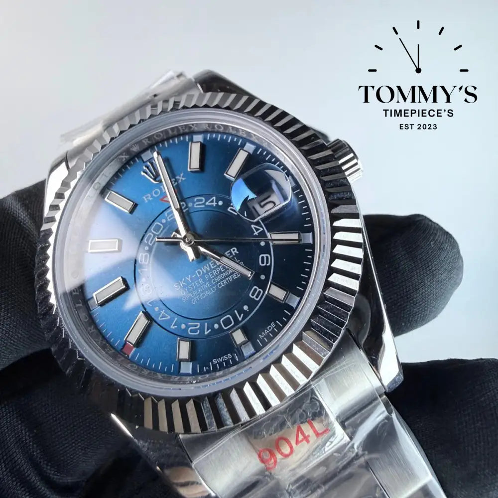 AAA+ Skydweller (326934) 42mm Blue Dial- Oyster Bracelet (Fluted Bezel)