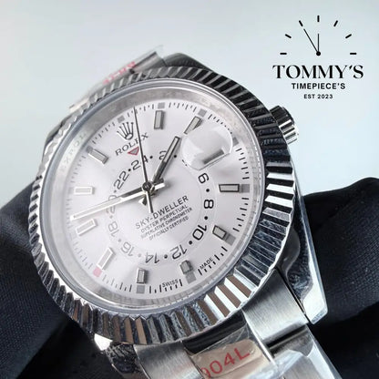 AAA+ Skydweller (326934) 42mm White Dial- Oyster Bracelet (Fluted Bezel)