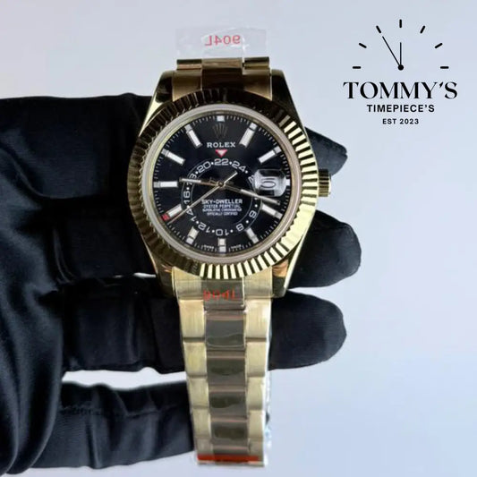 AAA+ Skydweller (326938) 42mm Black Dial- Oyster Bracelet (Fluted Bezel)