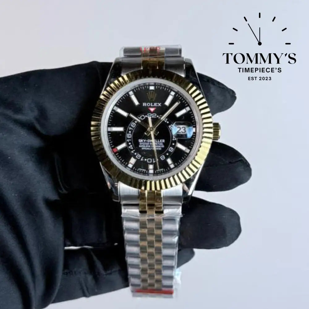 AAA+ Skydweller (336933) 42mm Black Dial-Jubilee Bracelet (Fluted Bezel)