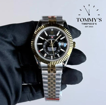 AAA+ Skydweller (336933) 42mm Black Dial-Jubilee Bracelet (Fluted Bezel)