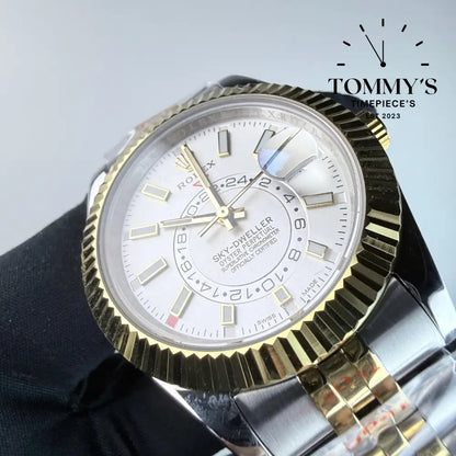 AAA+ Skydweller (336933) 42mm White Dial- Jubilee Bracelet (Fluted Bezel)