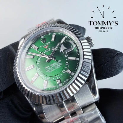 AAA+ Skydweller (336934) 42mm Green Dial-Jubilee Bracelet (Fluted Bezel)
