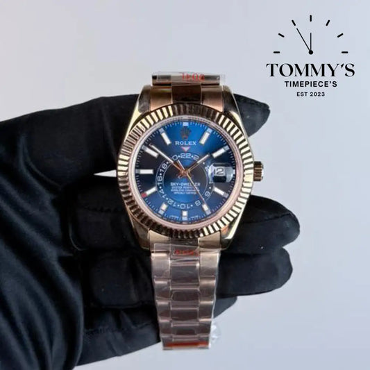 AAA+ Skydweller (336935) 42mm Blue Dial- Oyster Bracelet (Fluted Bezel)