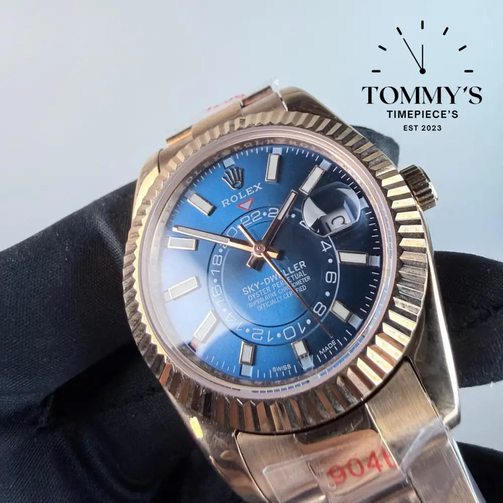 AAA+ Skydweller (336935) 42mm Blue Dial- Oyster Bracelet (Fluted Bezel)