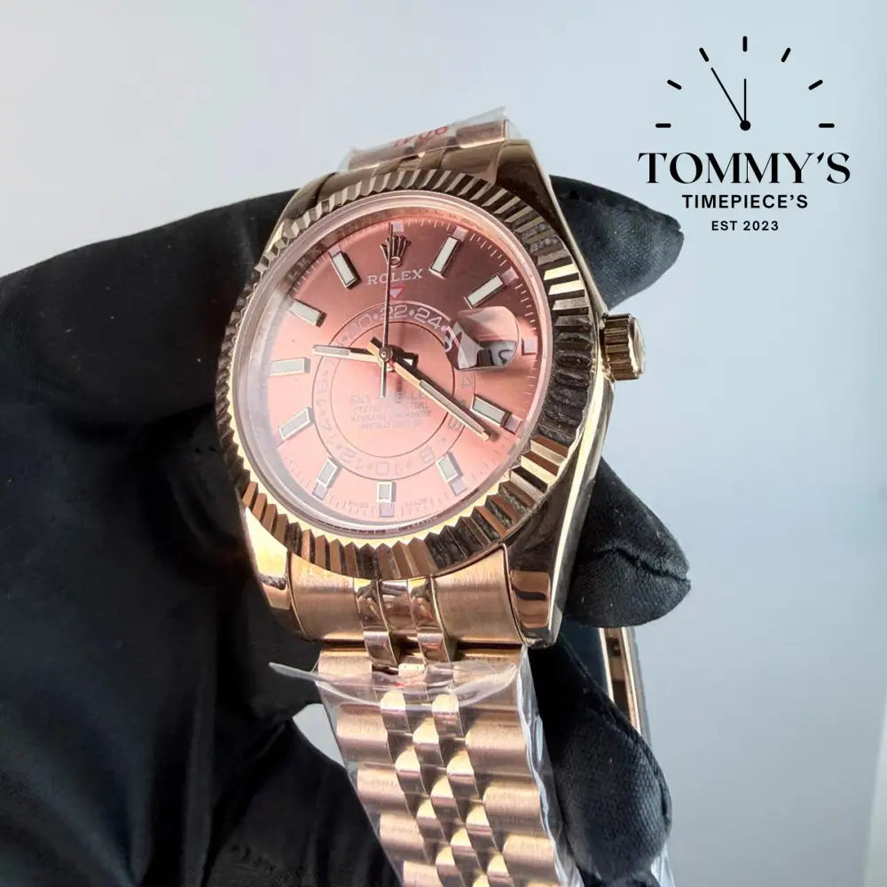 AAA+ Skydweller (336935) 42mm Chocolate Dial- Jubilee Bracelet (Fluted Bezel)