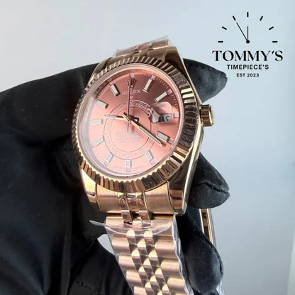 AAA+ Skydweller (336935) 42mm Chocolate Dial- Jubilee Bracelet (Fluted Bezel)