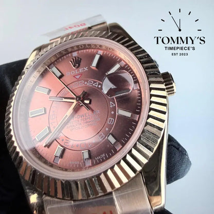AAA+ Skydweller (336935) 42mm Chocolate Dial- Oyster Bracelet (Fluted Bezel)