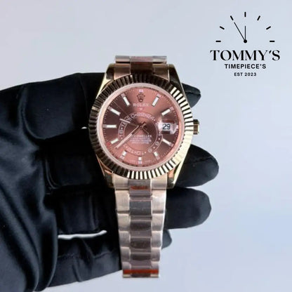 AAA+ Skydweller (336935) 42mm Chocolate Dial- Oyster Bracelet (Fluted Bezel)