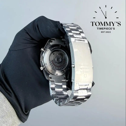 AAA+ Speedmaster Moonphase Master Chronometer 44.25mm Black Dial-Stainless Steel bracelet (Black Bezel) Watches