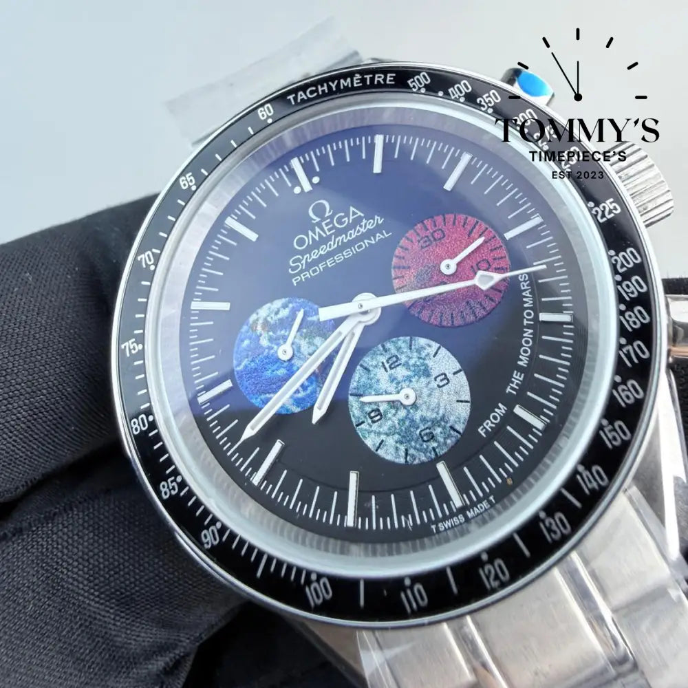 AAA+ Speedmaster Professional ’From the Moon to Mars’ Limited Edition 42mm Black Dial-Stainless Steel Bracelet (Black