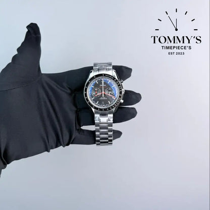 AAA+ Speedmaster Racing Co-Axial Master Chronometer Chronograph 42mm Black Dial-Stainless Steel Bracelet (Black Bezel)