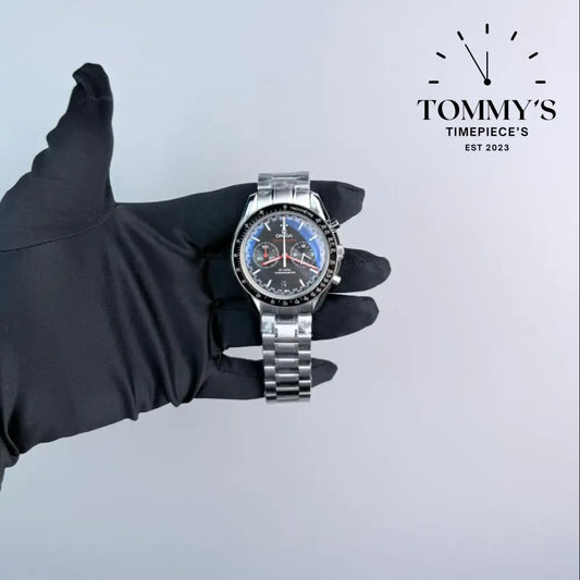 AAA+ Speedmaster Racing Co-Axial Master Chronometer Chronograph 42mm Black Dial-Stainless Steel Bracelet (Black Bezel)