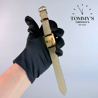 AAA+ Santos Louis (Small Model) 38mm White Dial-Brown Leather Strap