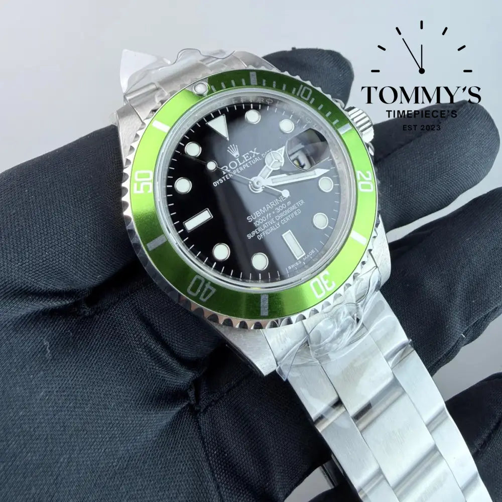 ARF Submariner Date ’Kermit’ (16610LV) 40mm Black Dial-Oyster Bracelet (Green Bezel) Watches