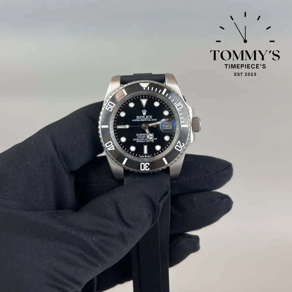 AAA + Black Submariner On Oysterflex Strap