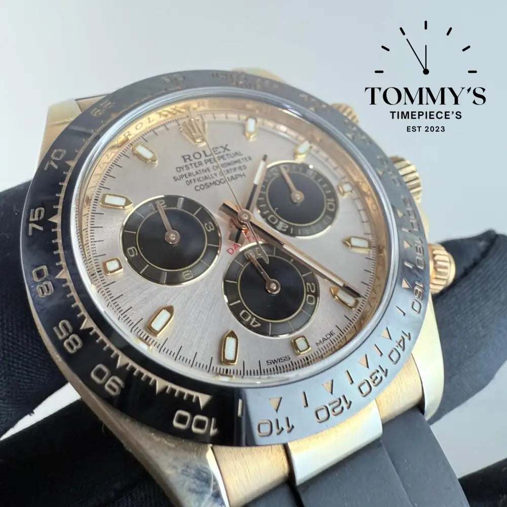 Clean Factory Superclone Daytona, (116518LN) 40mm Sunburst Silver Dial-Oysterflex Strap (Yellow Gold) [USED]