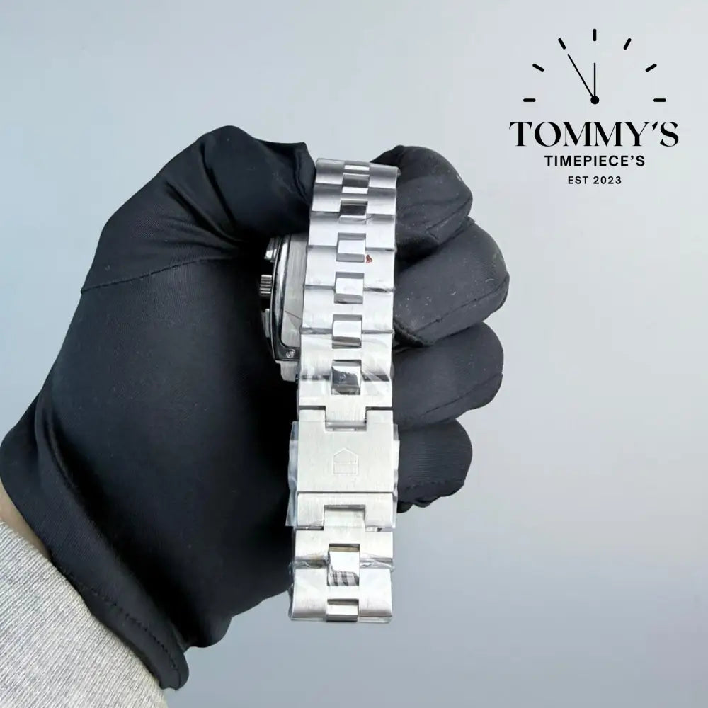 Clone Monaco Chronograph 39mm Blue Sunburst Dial-Stainless Steel Bracelet (Silver Bezel) Watches