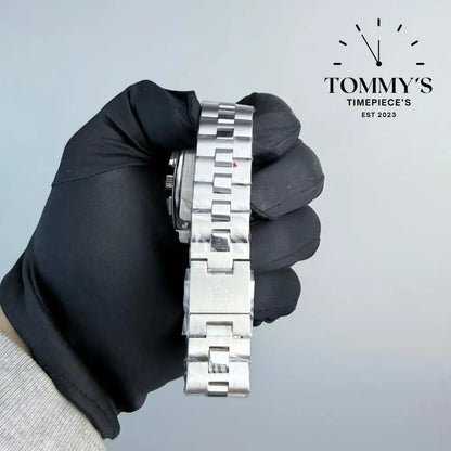 Clone Monaco Chronograph 39mm Blue Sunburst Dial-Stainless Steel Bracelet (Silver Bezel) Watches
