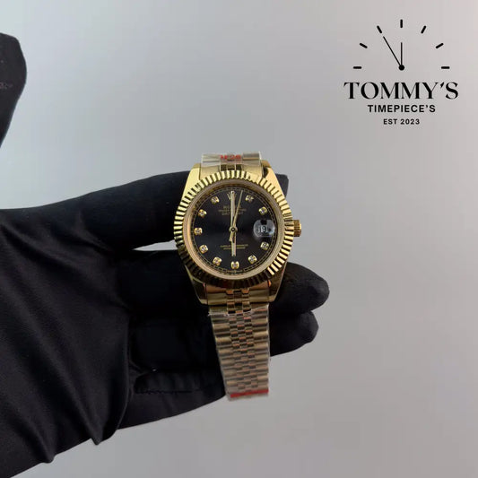 AAA + Datejust 41mm Black Dial (Full Gold) Jubilee With Fluted Bezel