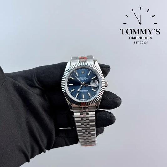 AAA + Datejust 41mm Blue Dial On Jubilee With Fluted Bezel