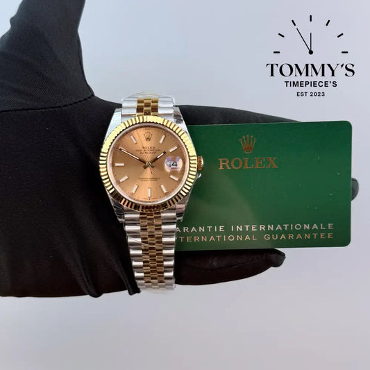 Superclone Datejust 41mm Gold Dial (Bimetal Gold) On Jubilee With Fluted Bezel