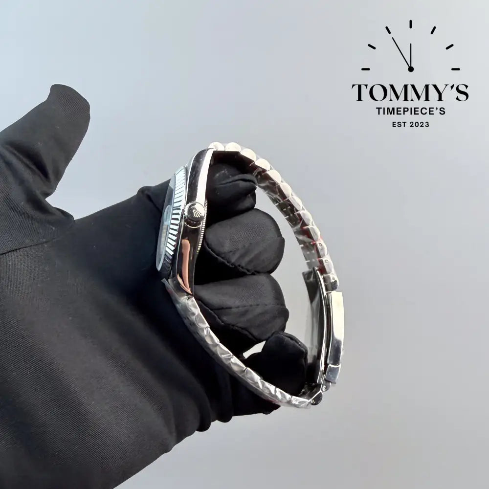 AAA + Datejust 41mm Ice Blue Arabic Dial On Jubilee With Fluted Bezel