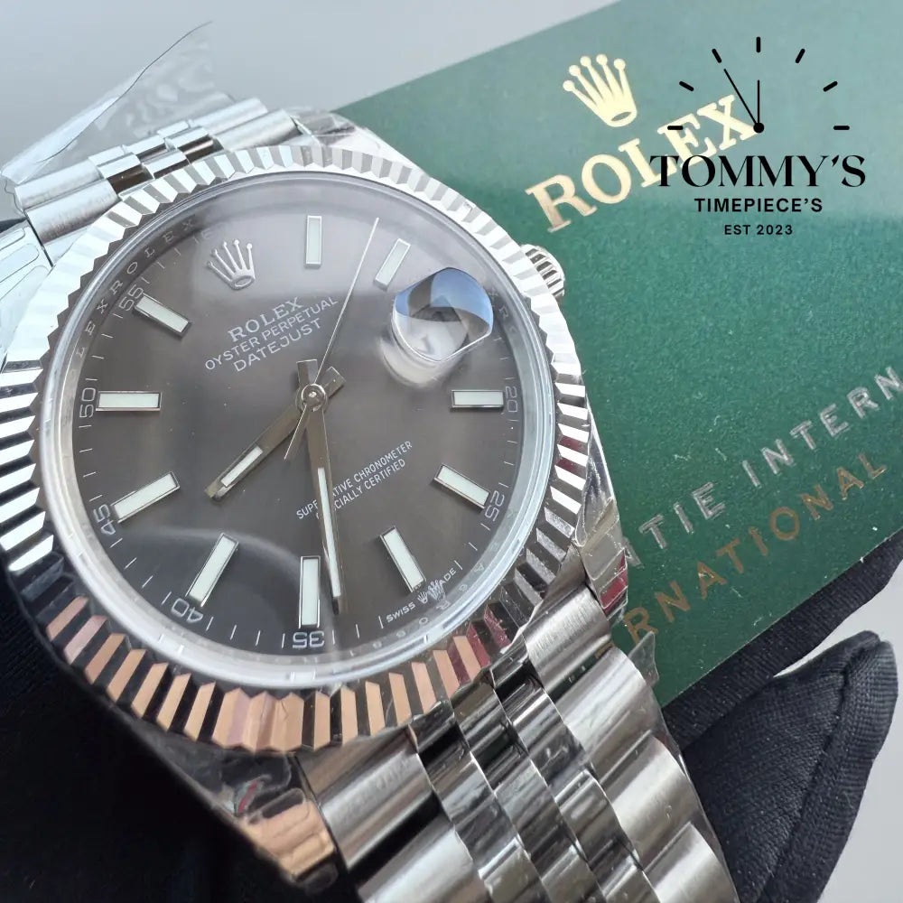 Superclone Datejust 41mm Rhodium Dial on A Jubilee With Fluted Bezel