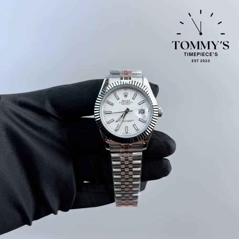 AAA + Datejust 41mm White Dial Jubilee With Fluted Bezel
