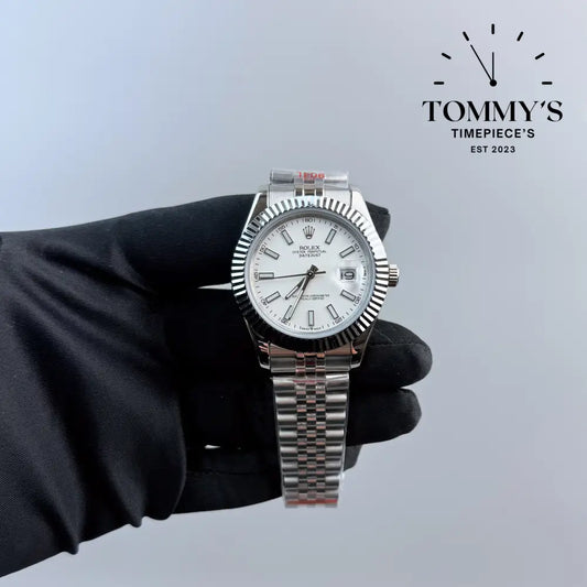 AAA + Datejust 41mm White Dial Jubilee With Fluted Bezel