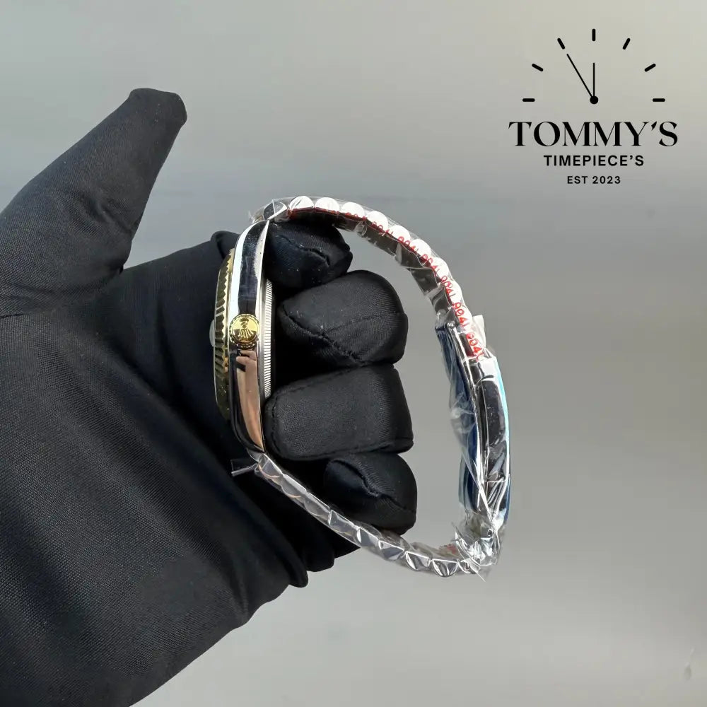 AAA + Datejust 41mm Wimbledon Dial (Bimetal Gold) On Jubilee With Fluted Bezel