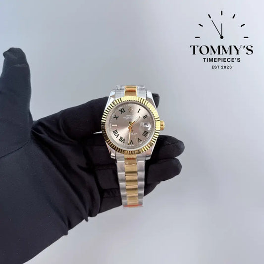 AAA + Datejust 41mm Wimbledon Dial (Bimetal Gold) Oyster With Fluted Bezel