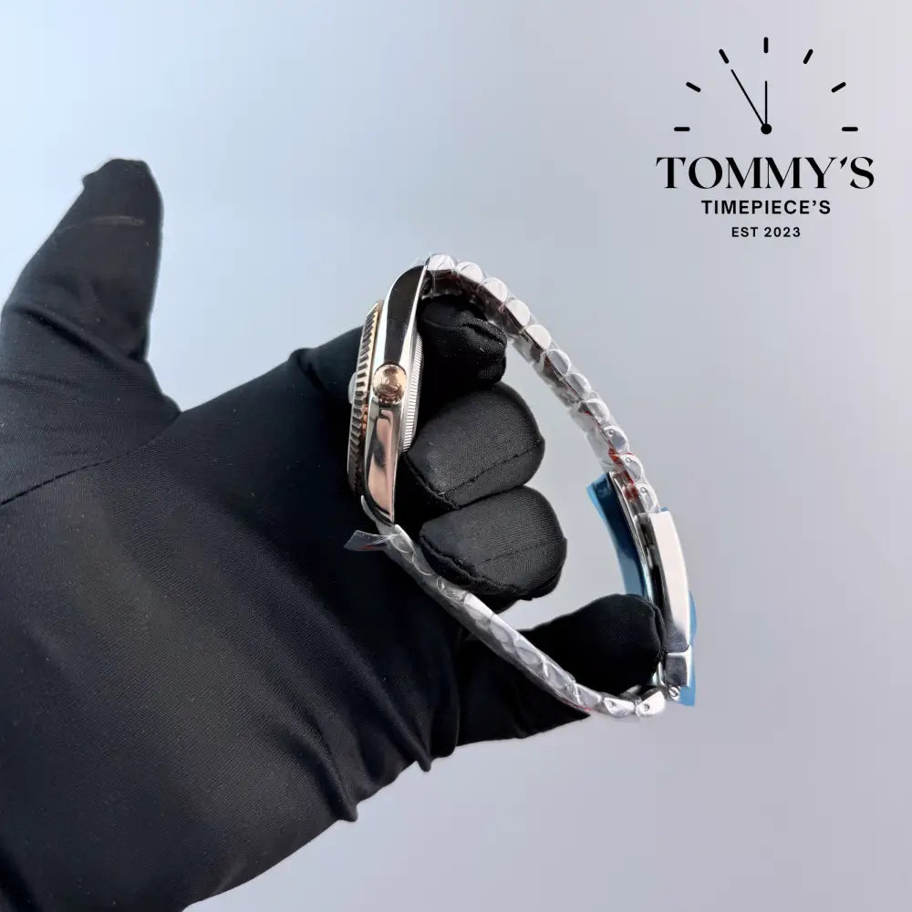 AAA + Datejust 41mm Wimbledon Dial (Bimetal Rose Gold) Jubilee With Fluted Bezel